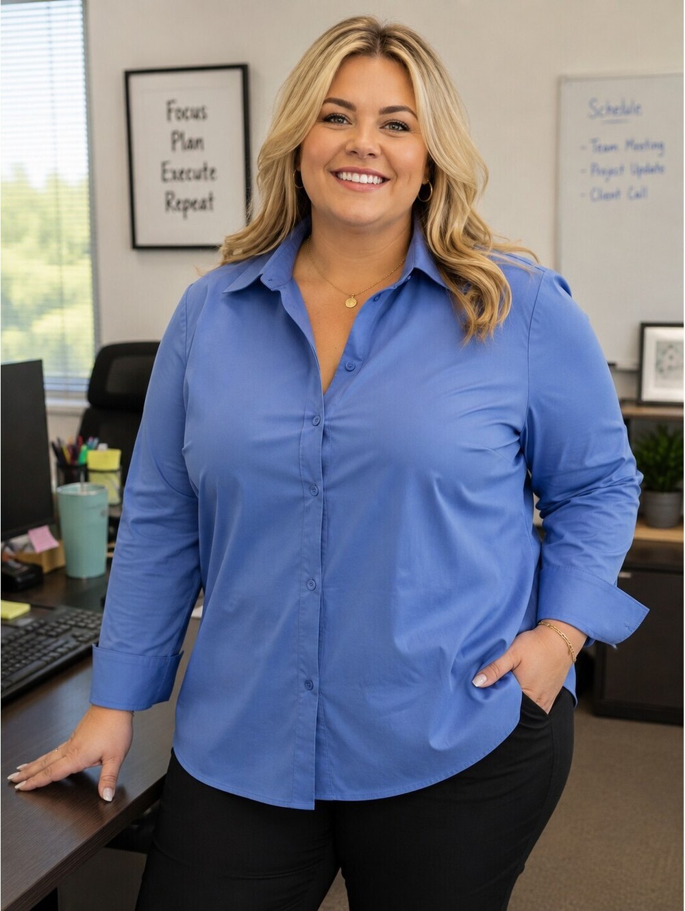 Worthington eEasy Care Women's Button Up Tpo